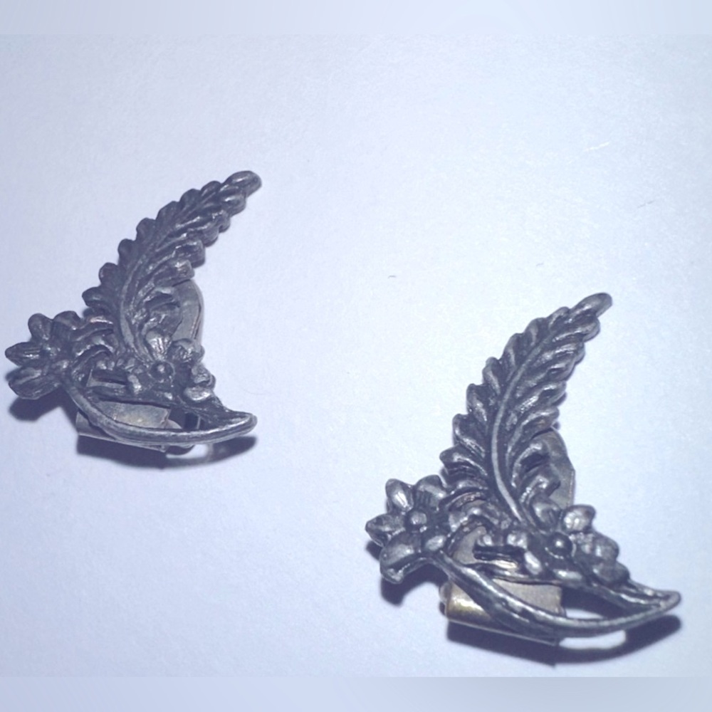 ❌ SOLD not for sale gift Vintage Fern Leaf Flower cast pot metal early 20th C - Picture 2 of 5